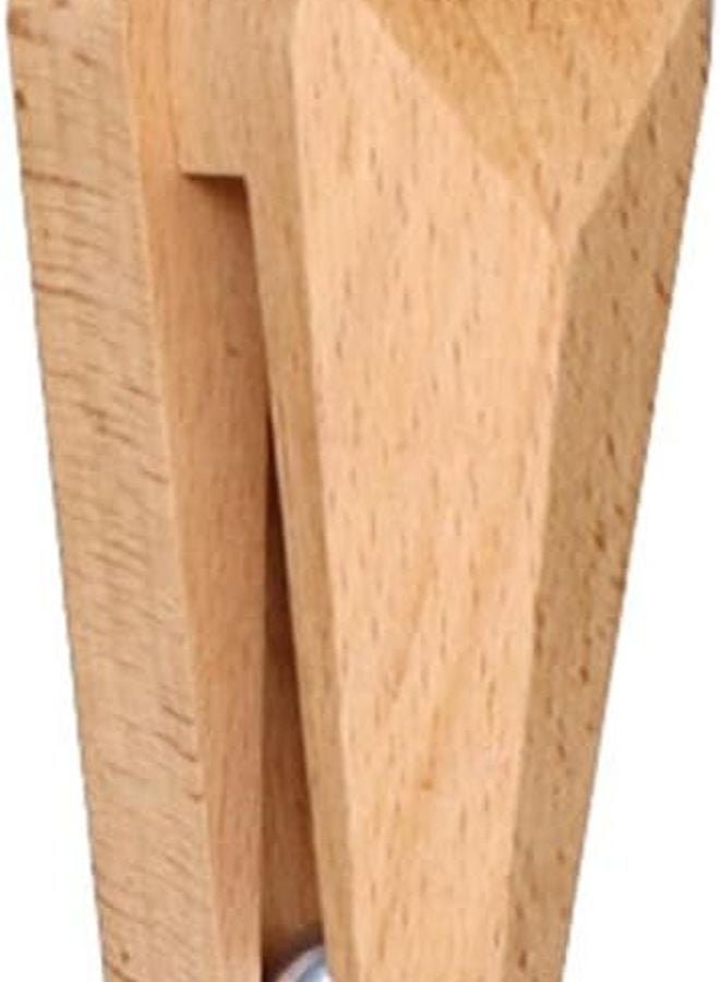 Self Adhesive Beech Wood Towel Clips With Gravity Steel Balls Drill Free Wall Mounted Rack 1 Pack - Image 1