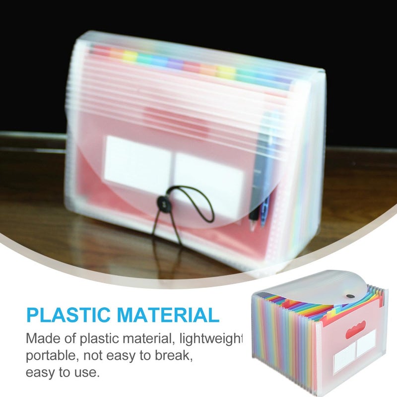 Mini Desktop Receipt Organizer with Lid 24 Expanding Pockets A4 Accordion File Folder - Image 4