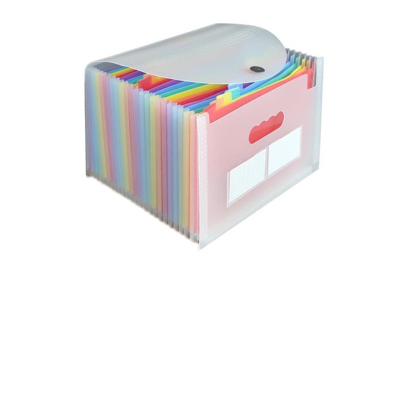 Mini Desktop Receipt Organizer with Lid 24 Expanding Pockets A4 Accordion File Folder - Image 2