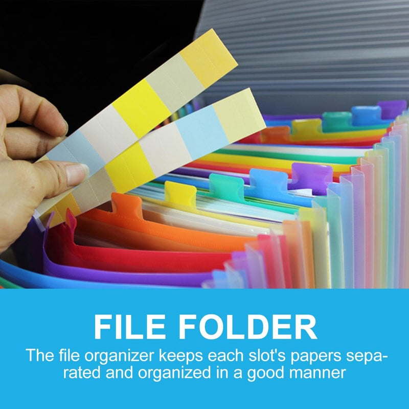 Mini Desktop Receipt Organizer with Lid 24 Expanding Pockets A4 Accordion File Folder - Image 5