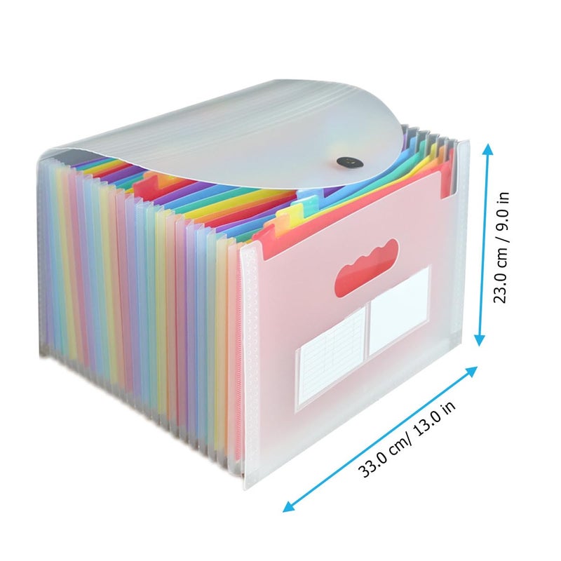Mini Desktop Receipt Organizer with Lid 24 Expanding Pockets A4 Accordion File Folder - Image 3