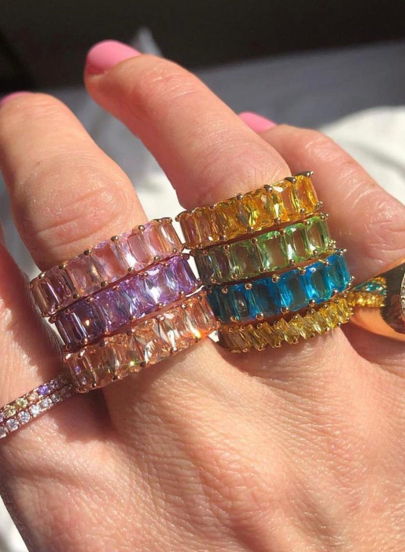 فاشن بوكس خاتم مزين بأحجار ملونة - Image 3