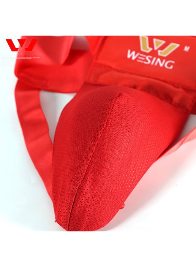 Nine Day Mountain Jiurishan Boxing Groin Guard, Sanda Fighting Taekwondo Training Equipment, Adult And Children's Protective Gear, Red, 2XL - Image 5