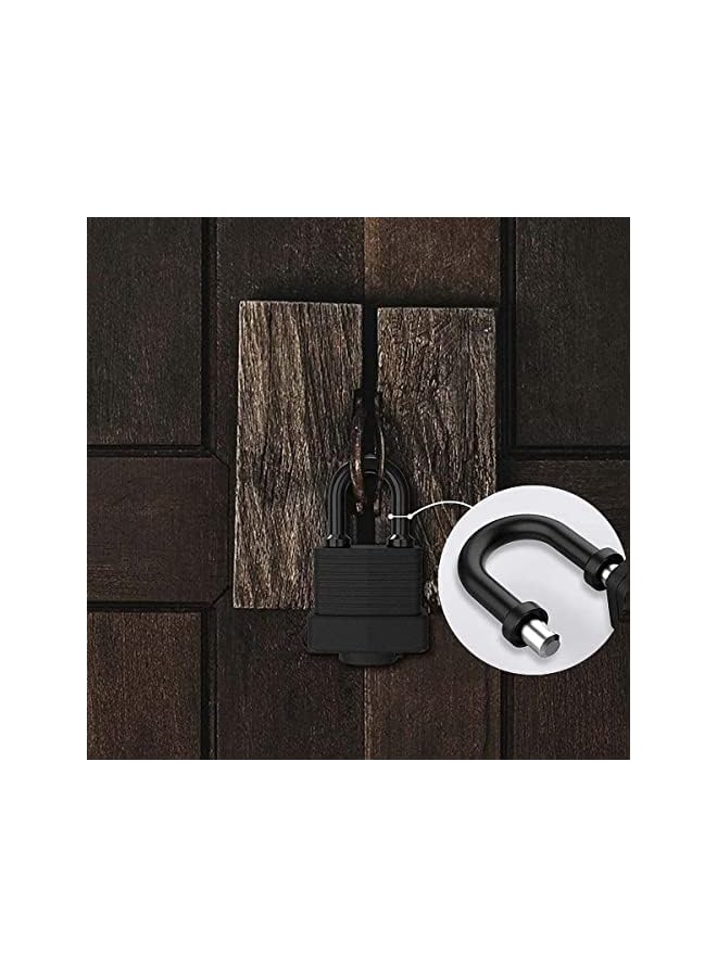 PROMASS PROMASS Padlock with Key, 2 Pack, 3 Keys, Black, Weatherproof, Waterproof, Heavy Duty, Anti-Cut, Laminated Steel, Gym Locker, Garage, Fence, Shed, Yard  - Image 3