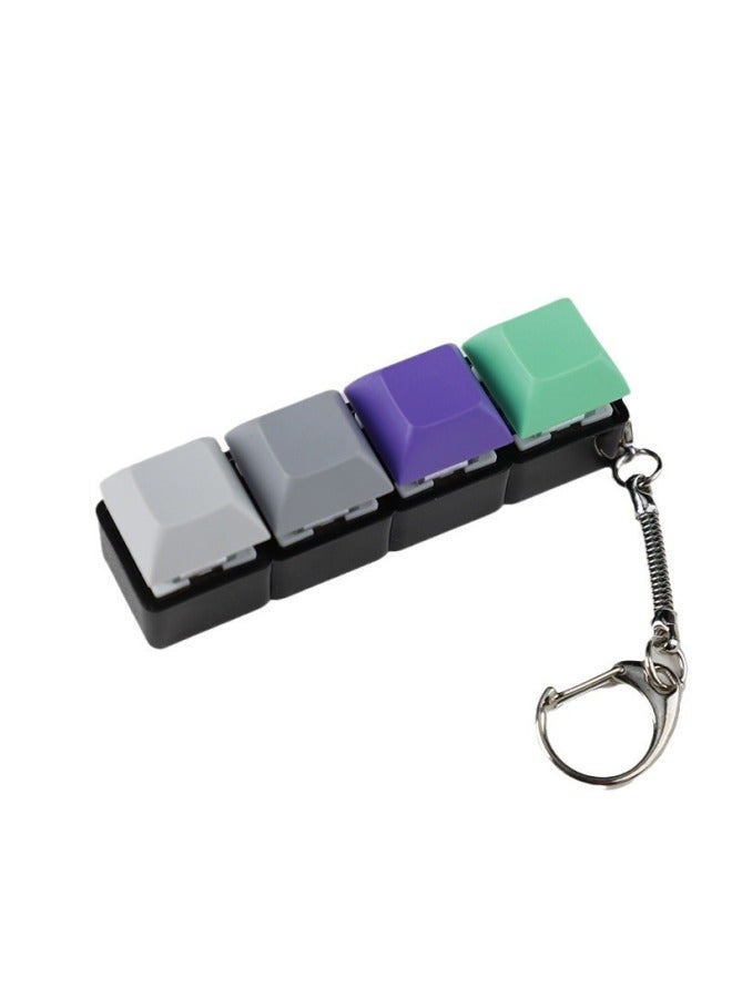 Press Transparent Candy Color 2 Holes 3 Holes 4 Holes Can Be Freely Matched With High Special Black Black Tea Green Axis Keyboard Shaft Experience Device-Color:4-hole Black Transparent Green Shaft Without Lamp  - Image 1