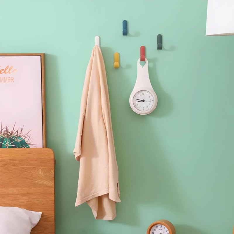 PARVY PARVY Plastic Hooks Plastic Wall Hooks Wall Hook Self Adhesive Hanger Hooks Heavy Duty Clothes Handbag Hanger for Home Kitchen Bathroom Towel Umbrella Key Hanging Rack6 PCS  - Image 3