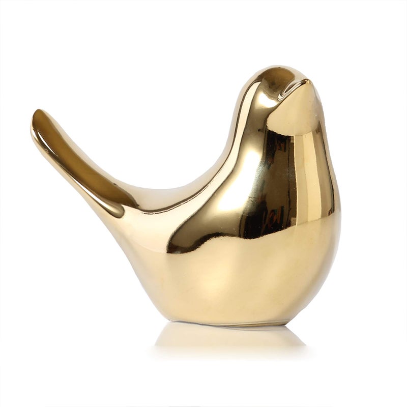 FANTESTICRYAN Small Birds Statues Gold Home Decor Modern Style Figurine Decorative Ornaments for Living Room Bedroom Office Desktop Cabinets