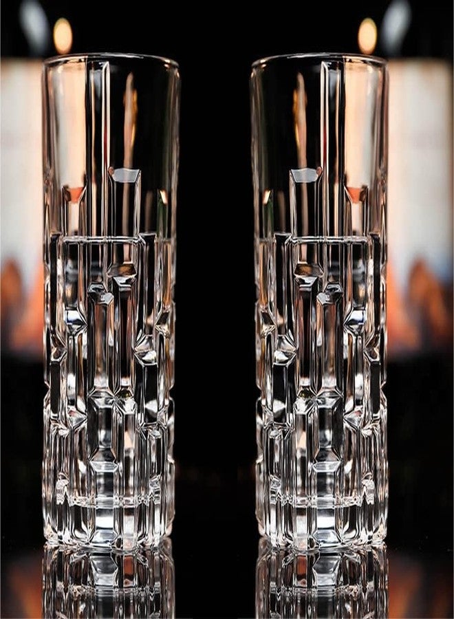 VILON Italian Premium Top Drink Pisa Water and Juice Glasses Set of 6, Drinking Stylish and Crystal Highball Glasses for Water, Juice and Cocktails | 300ML | Transparent - Image 2