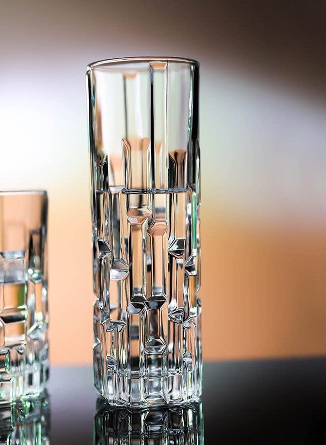 VILON Italian Premium Top Drink Pisa Water and Juice Glasses Set of 6, Drinking Stylish and Crystal Highball Glasses for Water, Juice and Cocktails | 300ML | Transparent - Image 5