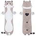 SNOWOLF Cute Long Cat Plush Body Pillow Kawaii Cat Plushie Toys Cuddle Cartoon Stuffed Animals Soft Kitten Throw Pillow Doll Gift for Kids Girls Boys 355 Grey - Image 2