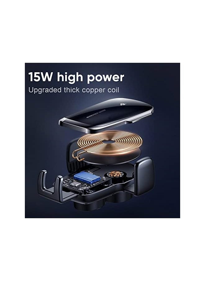 Protect JR-ZS248 15W Fast Wireless Car Charger - Auto-Clamping & touch control - Car Air Vent Mount  - Image 5