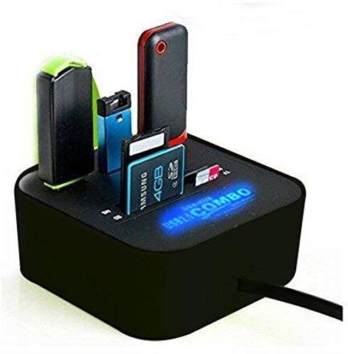 Cables Kart USB Hub 2.0 480Mbps USB Combo Card Reader All in One Multi USB Splitter for MS, M2, SD/MMC, TF Portable for PC Laptop Smart Tv Game and ETS - Image 2