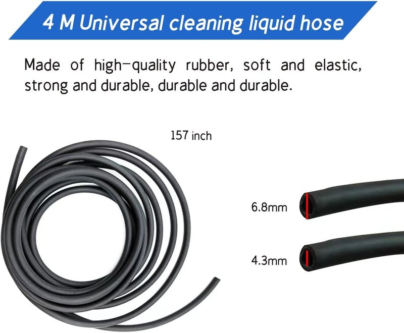 Windshield Washer Hose Kit, 4 Meter Washer Fluid Hose with 12 Pcs Hose Connectors, Suitable for Most Car Windshield Washer Tubing - Image 5