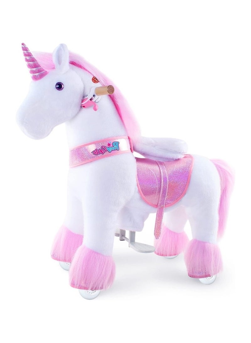 PonyCycle Official Licensed Kids Riding Horse Toy No Battery No Electricity Indoor and Outdoor best Gift for Kids 3 to 5 years - Small Unicon - Image 1