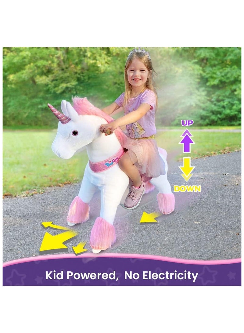 PonyCycle Official Licensed Kids Riding Horse Toy No Battery No Electricity Indoor and Outdoor best Gift for Kids 3 to 5 years - Small Unicon - Image 3
