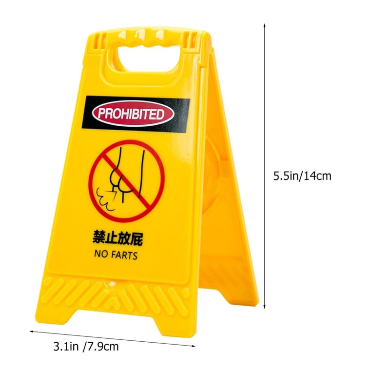 Portable Plastic Compact Mirror 2 Pack with Warning Sign Design for Travel and Prank - Image 3
