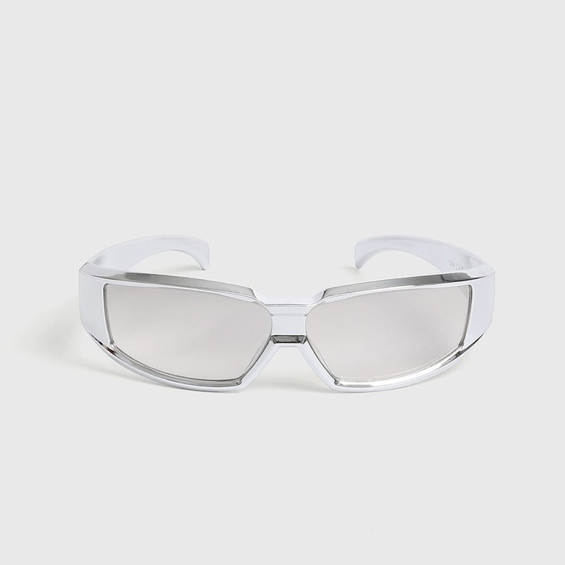 Silver Reflective Square Sunglasses with UV400 Polarized Lenses - Image 5