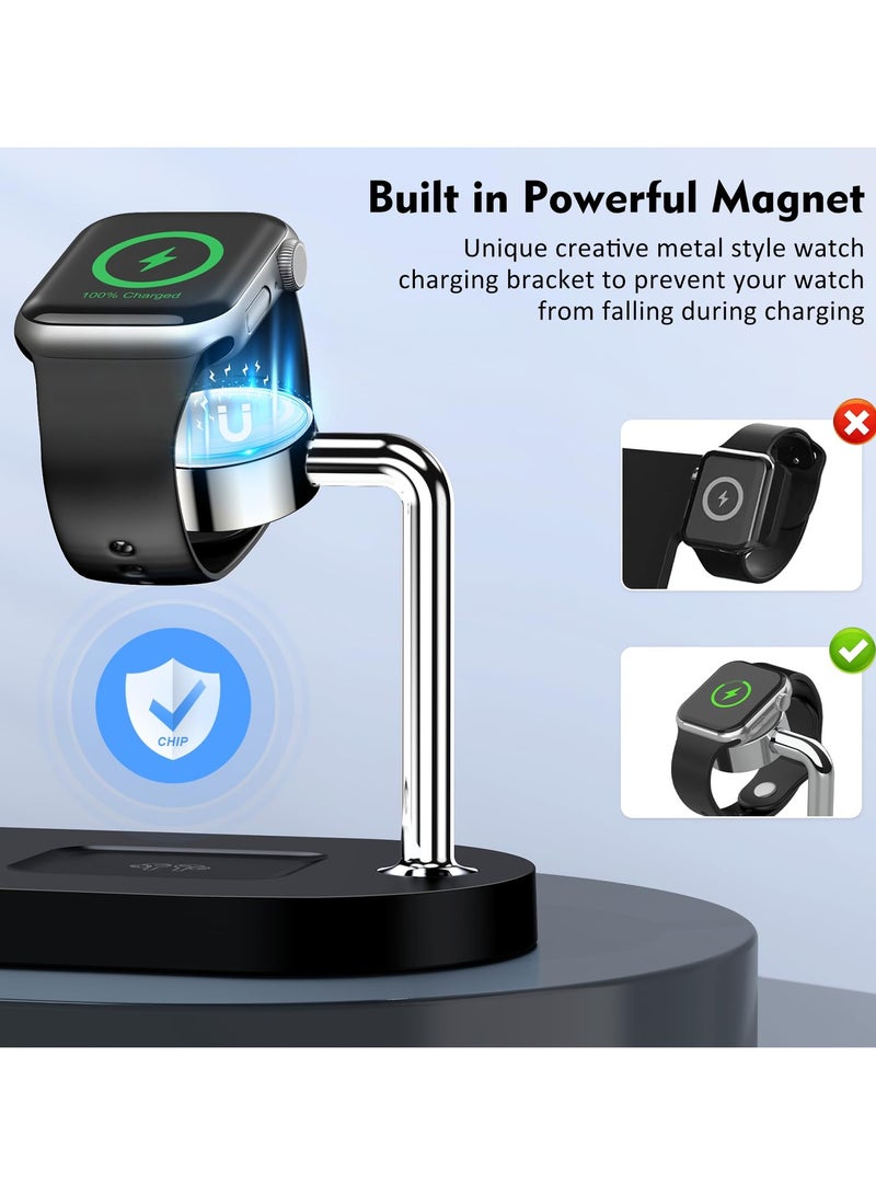 SYOSI Magnetic Wireless Charger for iPhone, 3 in 1 Charging Station for Multiple Device Apple - 18W Fast Mag-Safe Charger Dock Stand for iPhone 15 14 13 12 Pro Max Apple Watch iwatch & Airpods - Image 3