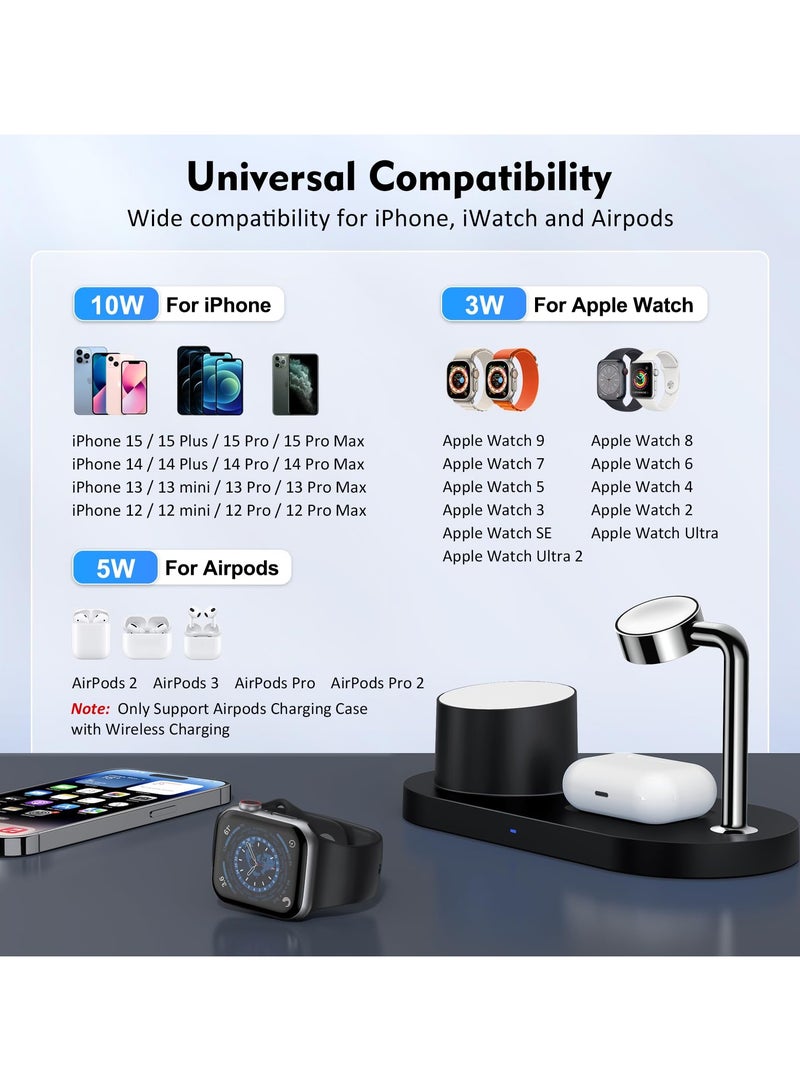 SYOSI Magnetic Wireless Charger for iPhone, 3 in 1 Charging Station for Multiple Device Apple - 18W Fast Mag-Safe Charger Dock Stand for iPhone 15 14 13 12 Pro Max Apple Watch iwatch & Airpods - Image 5