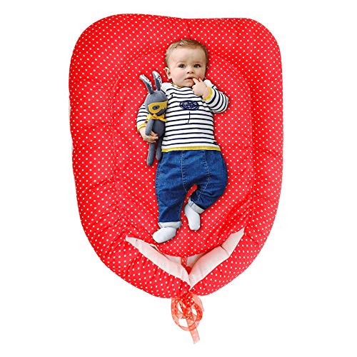 CREATIVE TEXTILES Bedding Set Safe Cotton Fabric with Ultra-Soft Comfortable for Newborn to Toddlers Red Dot (90 x 60 cm) Soft Cotton Material NestUltra Soft Cusioned - Image 1
