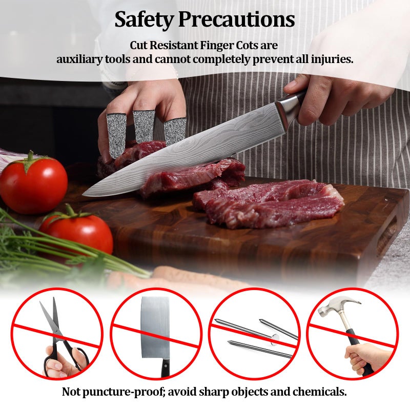 Bolsdoic 10 PCS Cut Resistant Finger Cots, Reusable Finger Guards, Durable Non Slip Thumb Protector Sleeve, Breathable Fingertip Covers for Kitchen, Work, Sculpture - Image 5