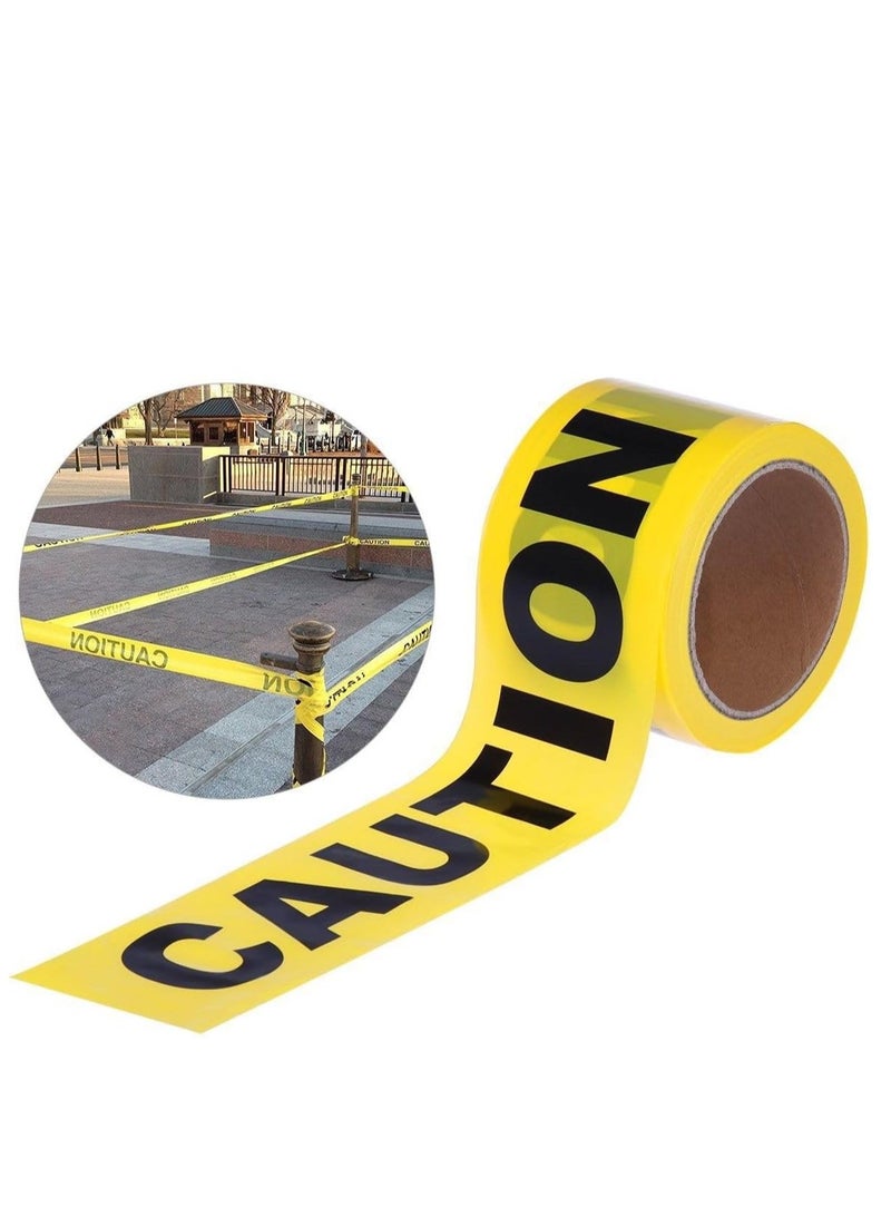 Rubik Caution Safety Warning Tape Roll, 75mm Width x 100m Length, High-Visibility Non-Adhesive PE Tape for Hazard Warning and Cautionary Purposes - Yellow/Black - Image 1