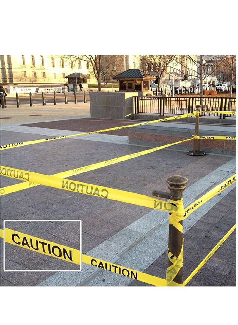 Rubik Caution Safety Warning Tape Roll, 75mm Width x 100m Length, High-Visibility Non-Adhesive PE Tape for Hazard Warning and Cautionary Purposes - Yellow/Black - Image 2