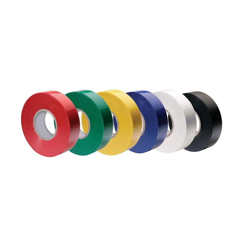 Xtricity Vinyl Multicolor Electrical Tape 3/4 inch x 66 Ft for Electrical Insulation, Wire Bundling and DIY Repairs – Durable, Stretchy, General Purpose – Up to 600V (6 Pack) - Image 1