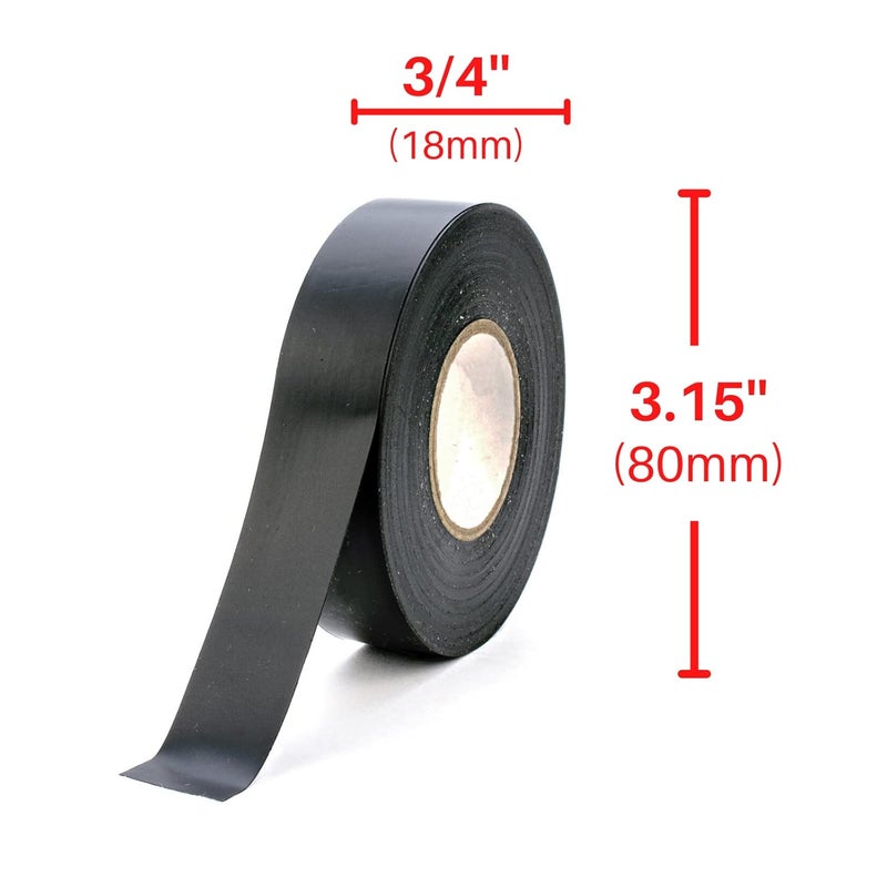 Xtricity Vinyl Multicolor Electrical Tape 3/4 inch x 66 Ft for Electrical Insulation, Wire Bundling and DIY Repairs – Durable, Stretchy, General Purpose – Up to 600V (6 Pack) - Image 4