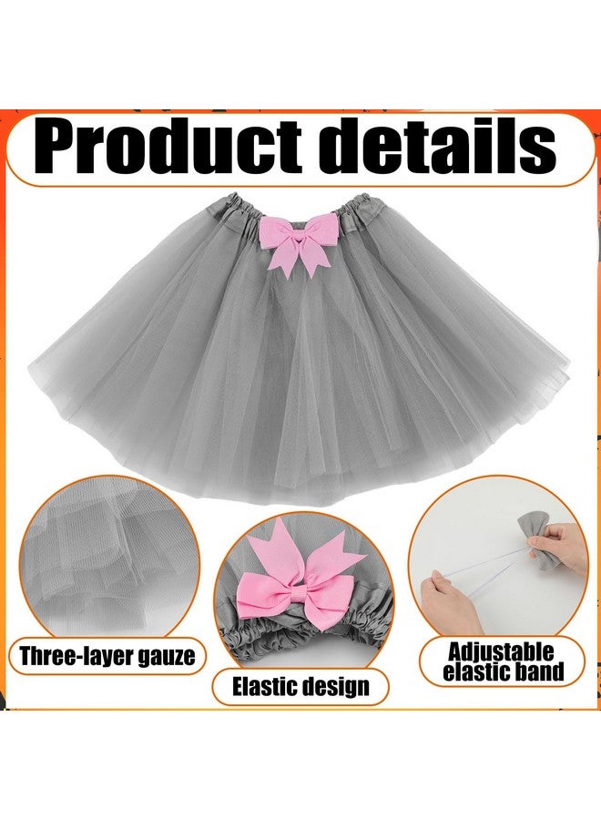 Newcotte 6 Pieces Grey Kids Elephant Costume Set Include Elephant Ears Headband Nose Tail Paws Bow Tie Tutu Skirt Animal Fancy Dress Costume Kit Party Accessories For Girls Halloween Birthday Cosplay  - Image 4