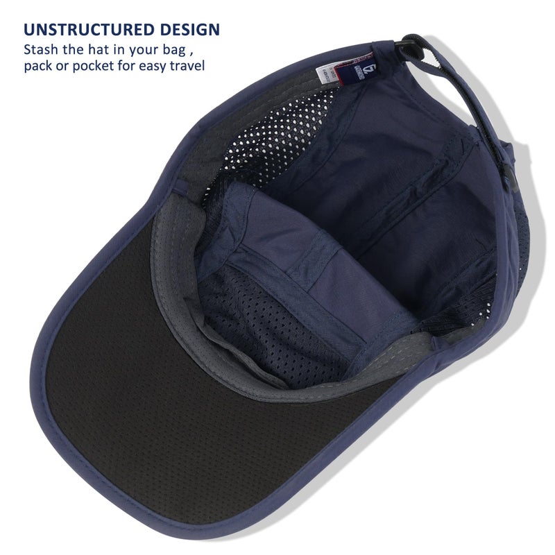 GADIEMKENSD GADIEMKENSD Men Outdoor Hat Reflective Folding Running Sport Hats Summer Cool UPF 50 Sun Unstructured Baseball Caps for Men Women Breathable Light Quick Dry Travel Golf Hat Blue  - Image 4