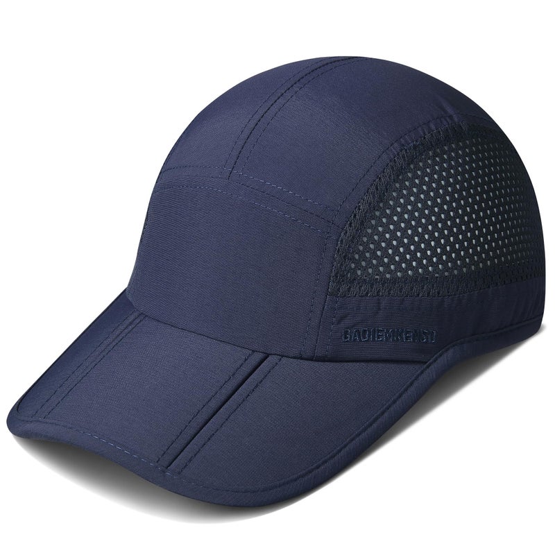 GADIEMKENSD GADIEMKENSD Men Outdoor Hat Reflective Folding Running Sport Hats Summer Cool UPF 50 Sun Unstructured Baseball Caps for Men Women Breathable Light Quick Dry Travel Golf Hat Blue  - Image 1