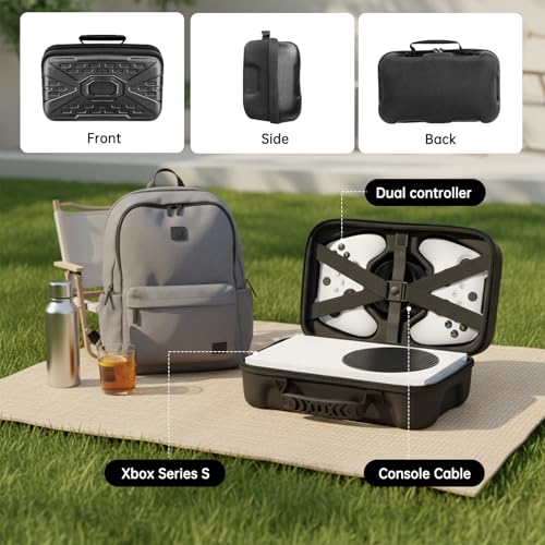 GOTRUTH Travel Case Compatible with Xbox Series S - Hard Shell Series S Carrying Case with Protective Foam Compartments for Console, Controller, HDMI Cable (Xbox Series S, Black) - Image 4