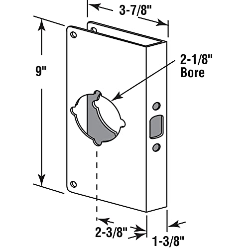 Defender Security Prime-Line U 9547 Brass Lock and Door Reinforcement Plate for 1-3/8 In. Thick Doors, Brass Finish (Single Pack) - Image 2