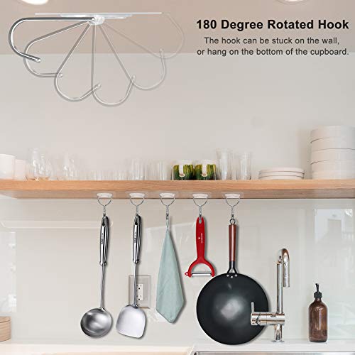CGBE Adhesive Hooks Heavy Duty Sticky Hooks for Hanging 11 lbs (Max) Seamless Transparent Adhesive Hooks Wall Hangers Without Nails for Hanging Keys Coats Hats Bags Ceiling (Clear-8PACK) - Image 3
