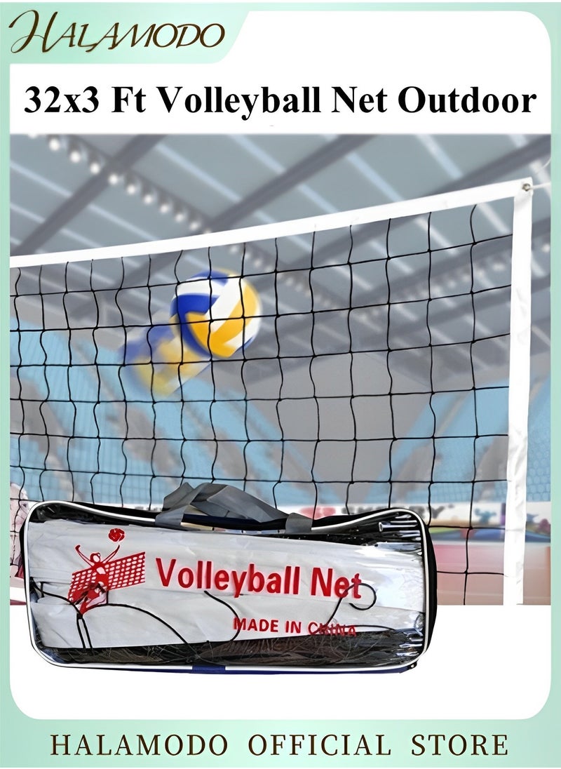 HALAMODO Volleyball Net Outdoor 32x3 Ft Large Regulation Size Durable Sturdy Net Portable Beach Volleyball Net for Backyard & Beach & Pool  - Image 1