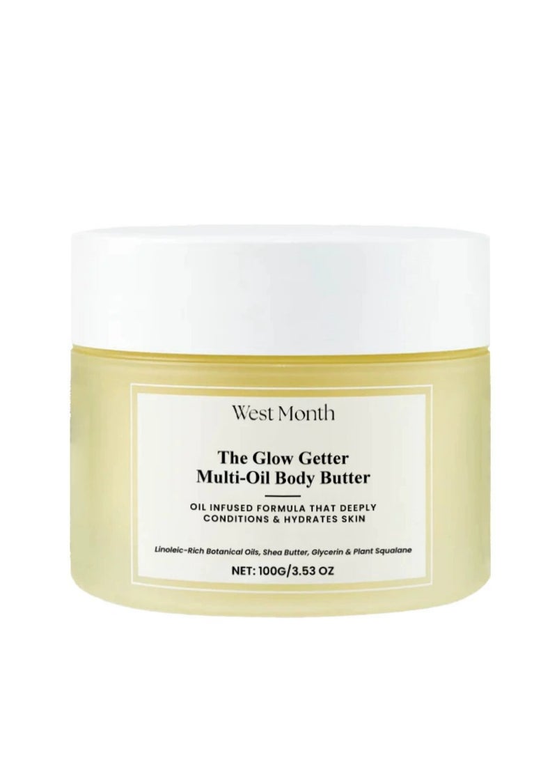 WEST MONTH The Glow Whipped Multi-Oil Body Butter,Body Moisturiser,Skin Tightening Cream Body,Getter Multi-Oil Body Butter,Body Creams for Women,Dry Skin Cream for Body,Firming Body Butter,Body firming cream100g - Image 1