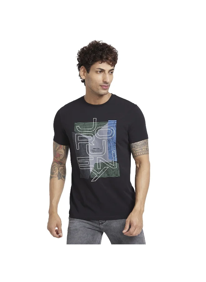 Being Human Mens Black Round Neck Short Sleeve T-Shirt