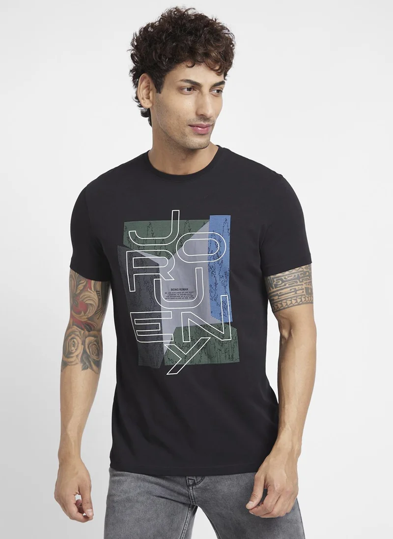 بيينغ هيومان Typography Printed Regular Fit T-shirt