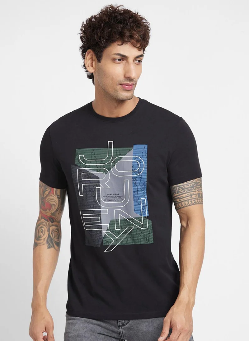 بيينغ هيومان Typography Printed Regular Fit T-shirt