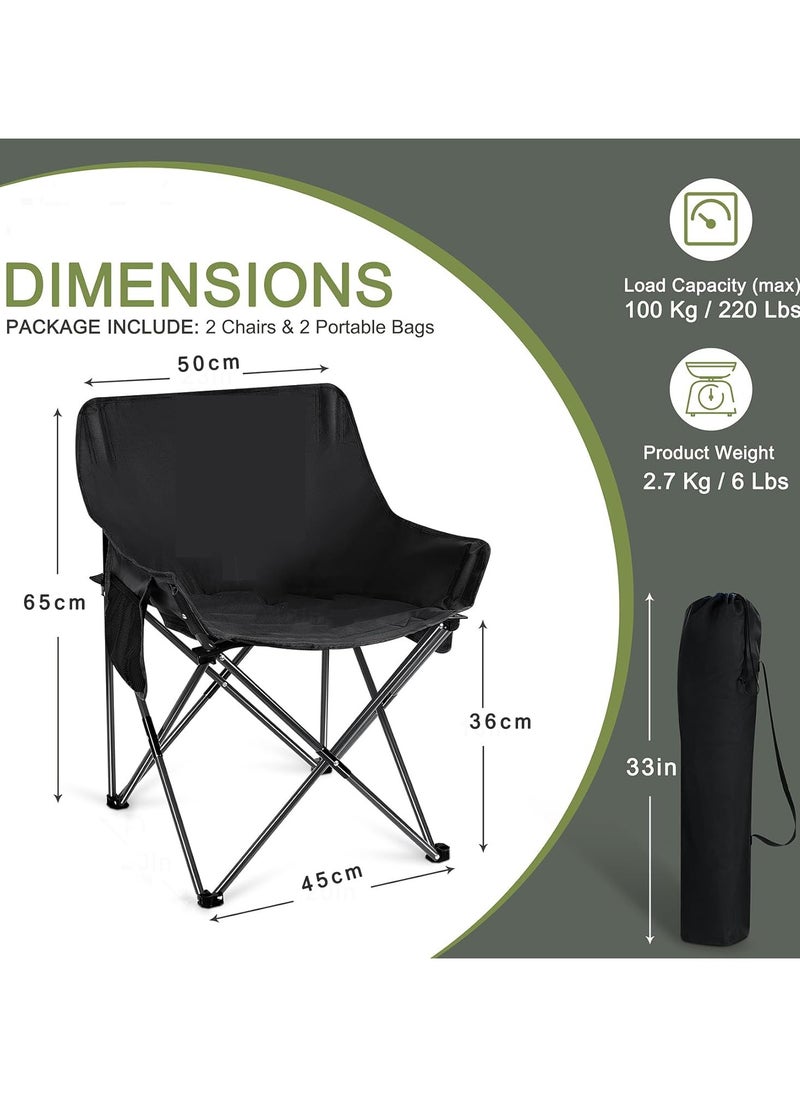 CityRiya-Long - 2 Pack Camping Chairs Outdoor Camping Beach Chair Lightweight Gravity Lounge Chair Reclining Patio Chairs Folding Recliner Portable Camping Chair for Beach, Hiking, Picnics - Image 1