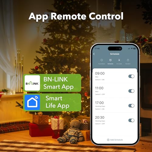 BN-LINK WiFi Heavy Duty Smart Plug Outlet, No Hub Required with Timer Function, White, Compatible with Alexa and Google Assistant, 2.4 Ghz Network Only (4 Pack) - Image 3