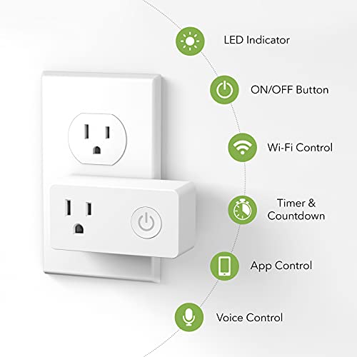 BN-LINK WiFi Heavy Duty Smart Plug Outlet, No Hub Required with Timer Function, White, Compatible with Alexa and Google Assistant, 2.4 Ghz Network Only (4 Pack) - Image 2