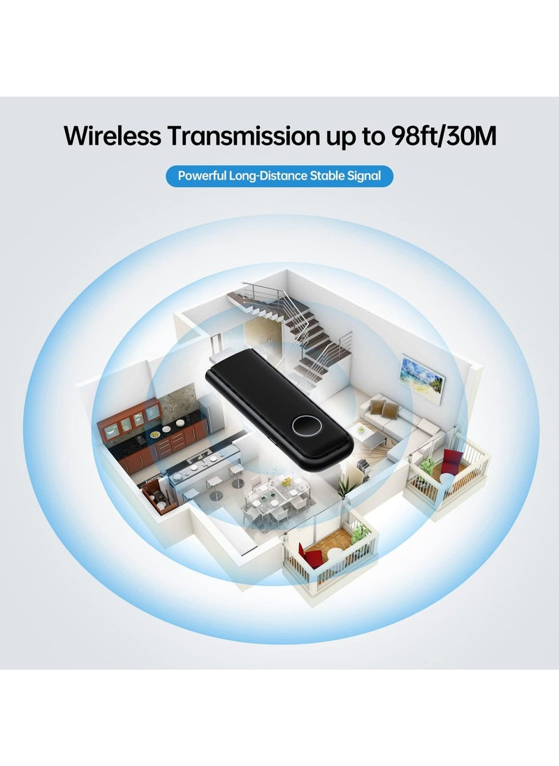جهاز إرسال واستقبال لاسلكي HDMI، محول HDMI لاسلكي محمول عالي الدقة لمرفق العرض التقديمي اللاسلكي، توصيل وتشغيل، يدعم 2.4/5 جيجا هرتز لبث صوت الفيديو من اللاب توب والكمبيوتر الشخصي إلى جهاز العرض، أسود