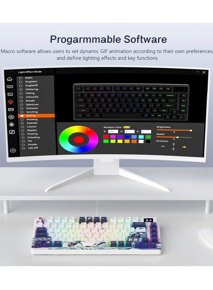 Womier Mechanical Gaming Keyboard S-K80 75% Hot Swappable Gasket Mount with Color OLED Display RGB Custom Keyboard for Everyday Use - Image 5