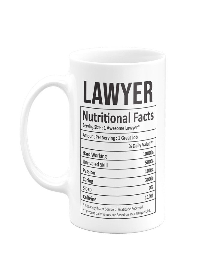 Visibee Lawyer Nutritional Facts FPM156 Printed on Ceramic White Coffee Mug - Image 1
