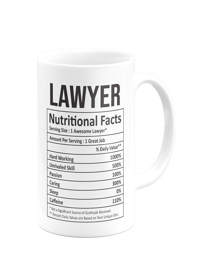 Visibee Lawyer Nutritional Facts FPM156 Printed on Ceramic White Coffee Mug - Image 2