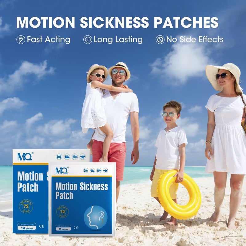 MQ 28ct Motion Sickness Patches Non Drowsy, Sea Sickness Patches for Cruise Travel Essentials, Waterproof Patch Behind Ear for Car Airplane Altitude Sickness, Long Last 72H - Image 2