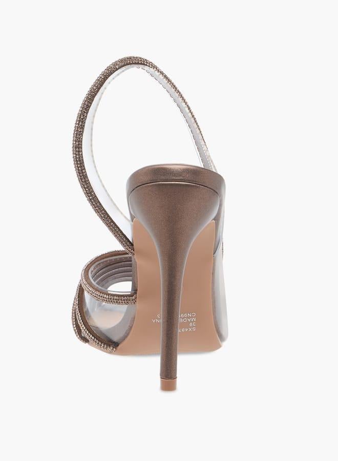 Flora Bella By Shoexpress Women Embellished Slingback Pointed Toe Shoes with Stiletto Heels Ramadan Collection - Image 5