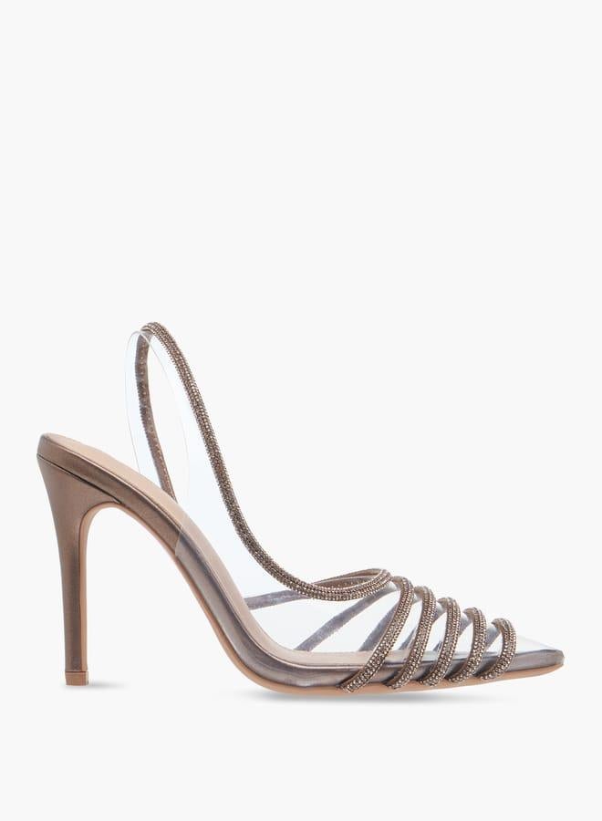 Flora Bella By Shoexpress Women Embellished Slingback Pointed Toe Shoes with Stiletto Heels Ramadan Collection - Image 2